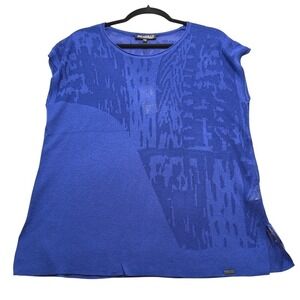NWT PICADILLY CANADA Burnout Knit Top Royal Blue VK264 Women's Size S